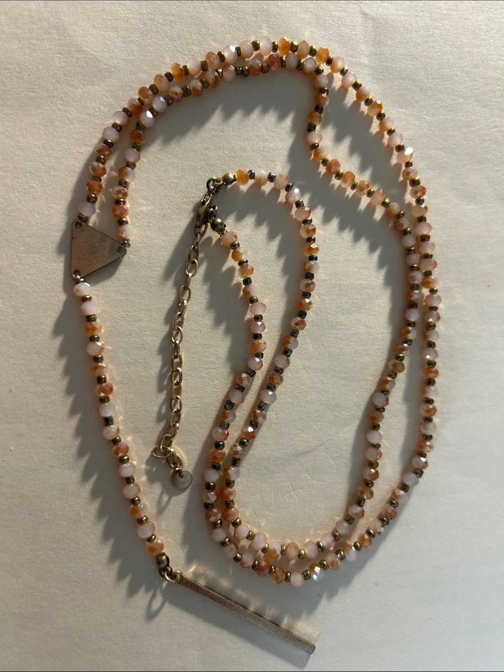 Peach bead necklace